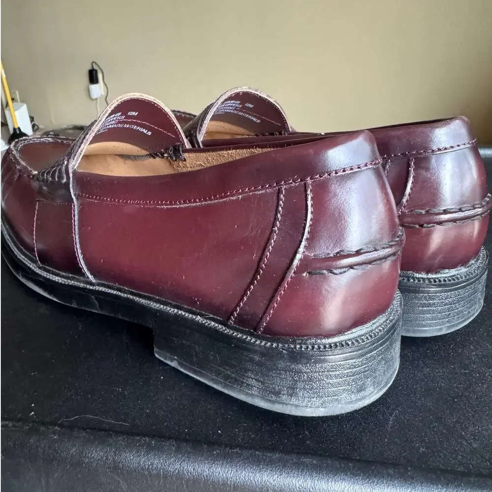 Nunn Bush Lincoln Penny Loafers Men’s Size 12 Burgundy Leather Moc Dress Shoes